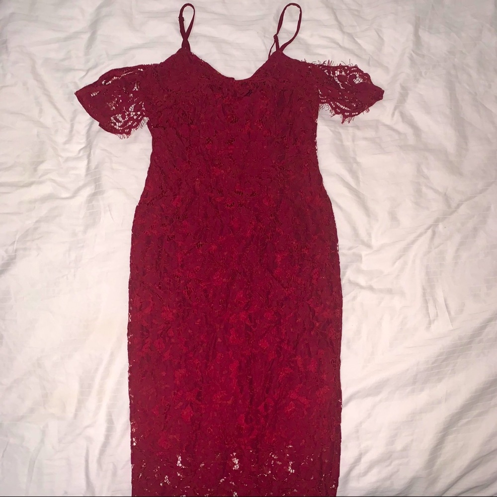 RED ZIP UP DRESS - Picture 2 of 5
